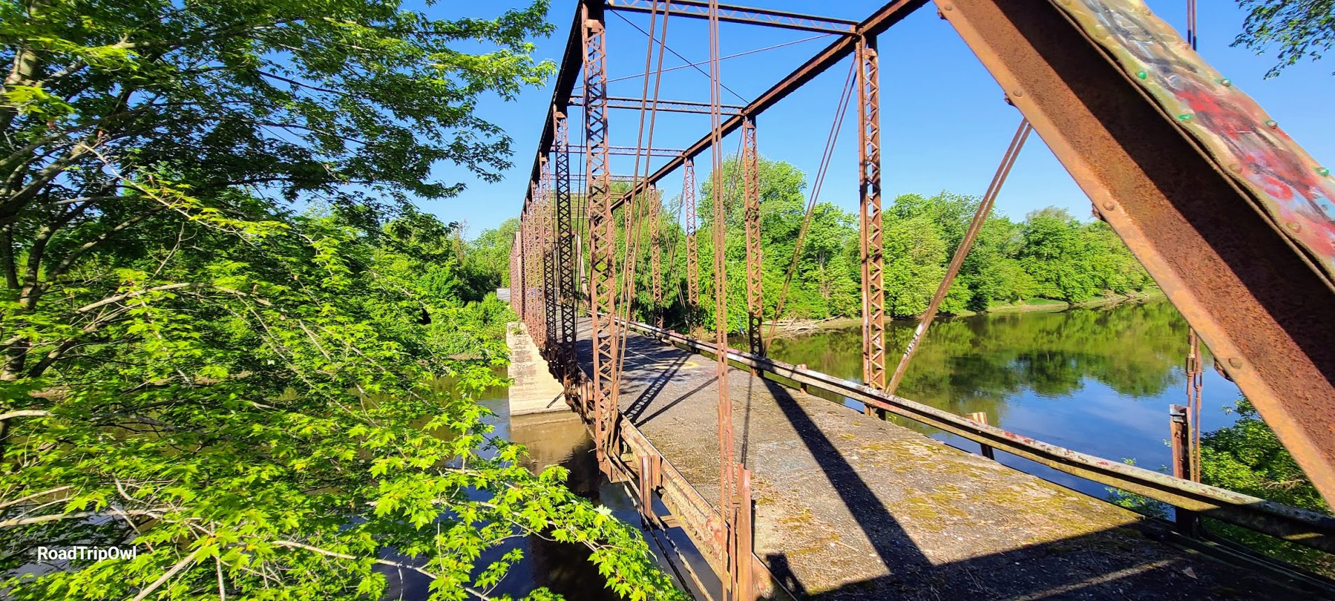 Historical landmark, Bailey bridge also known as Smith bridge in Midland, Michigan.