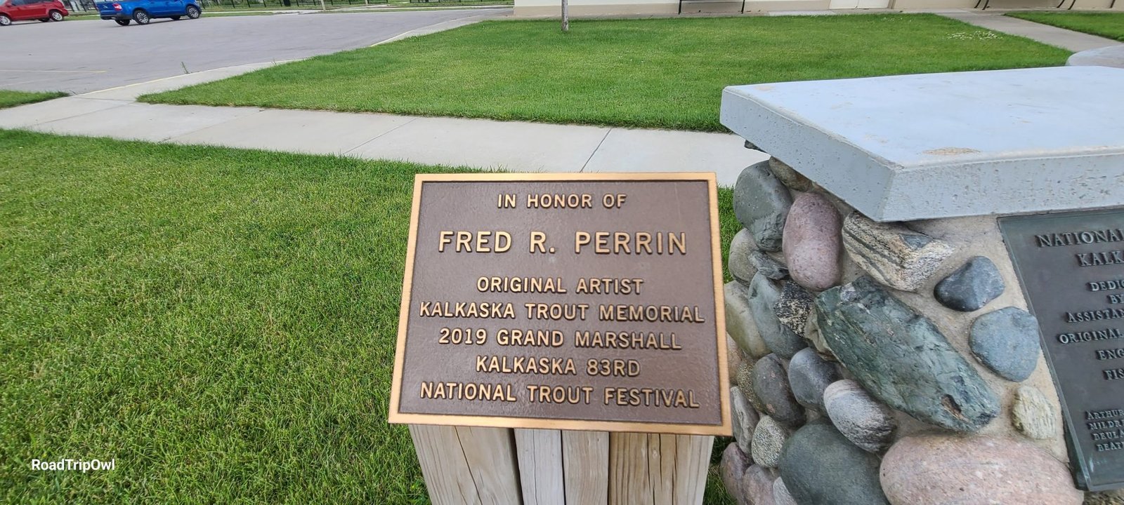 National Trout Memorial,Kalkaska, Michigan plaque