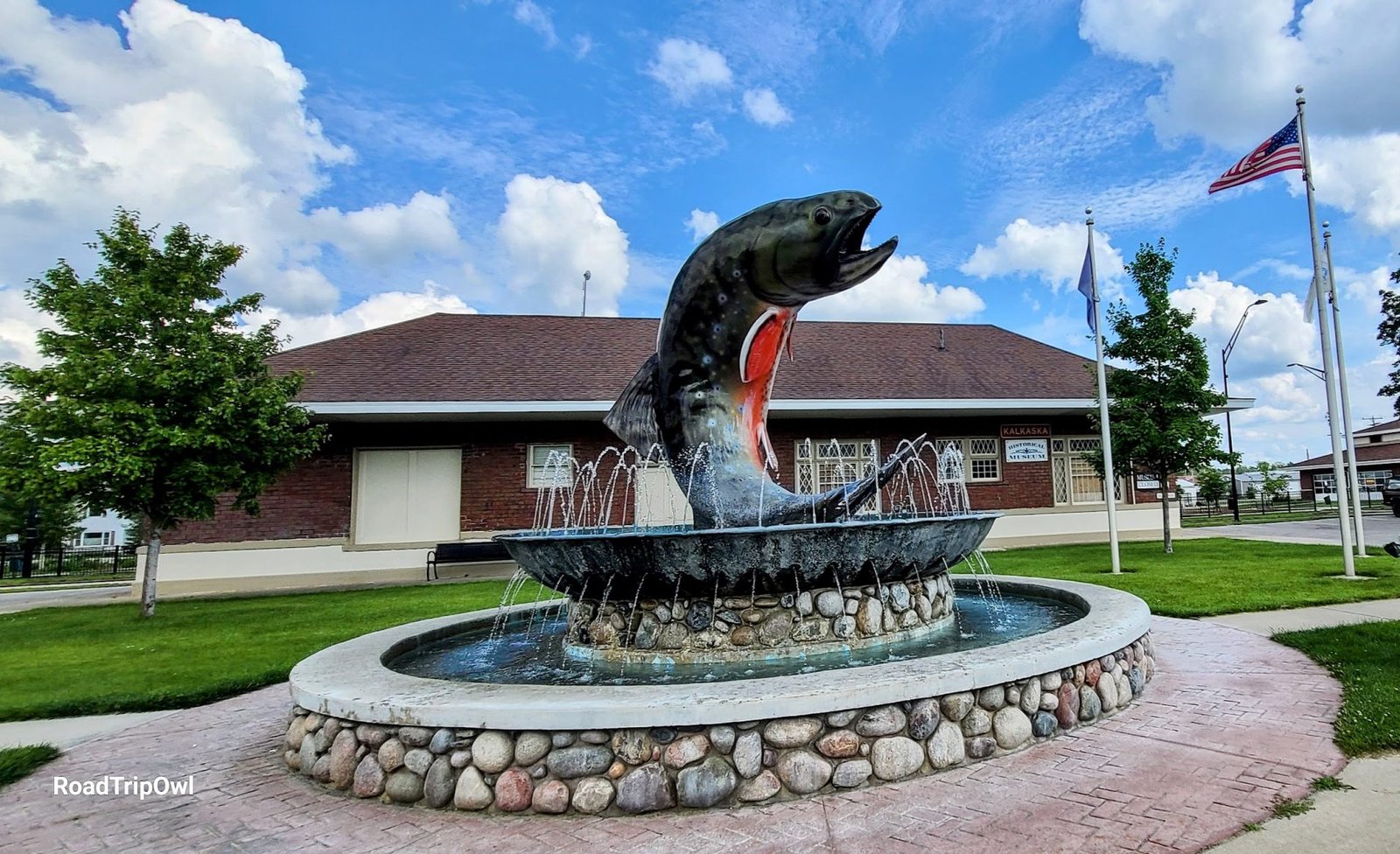 National Trout Memorial,Kalkaska, Michigan fountain