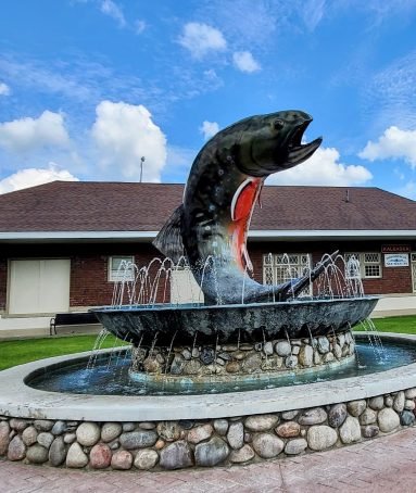 National Trout Memorial,Kalkaska, Michigan fountain