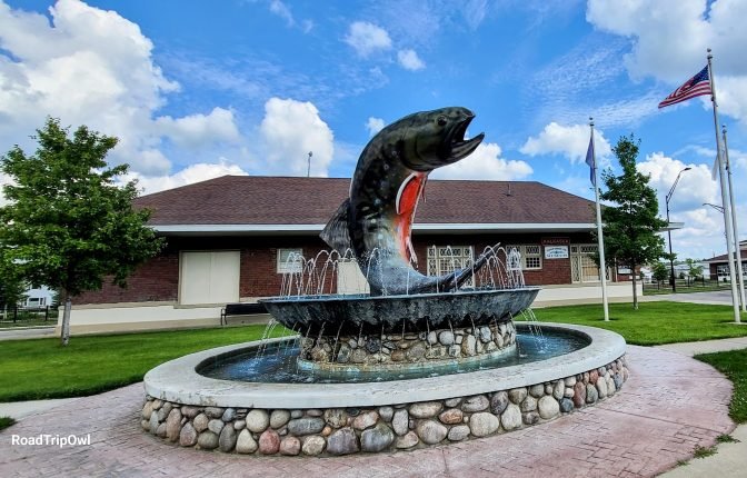 National Trout Memorial,Kalkaska, Michigan fountain