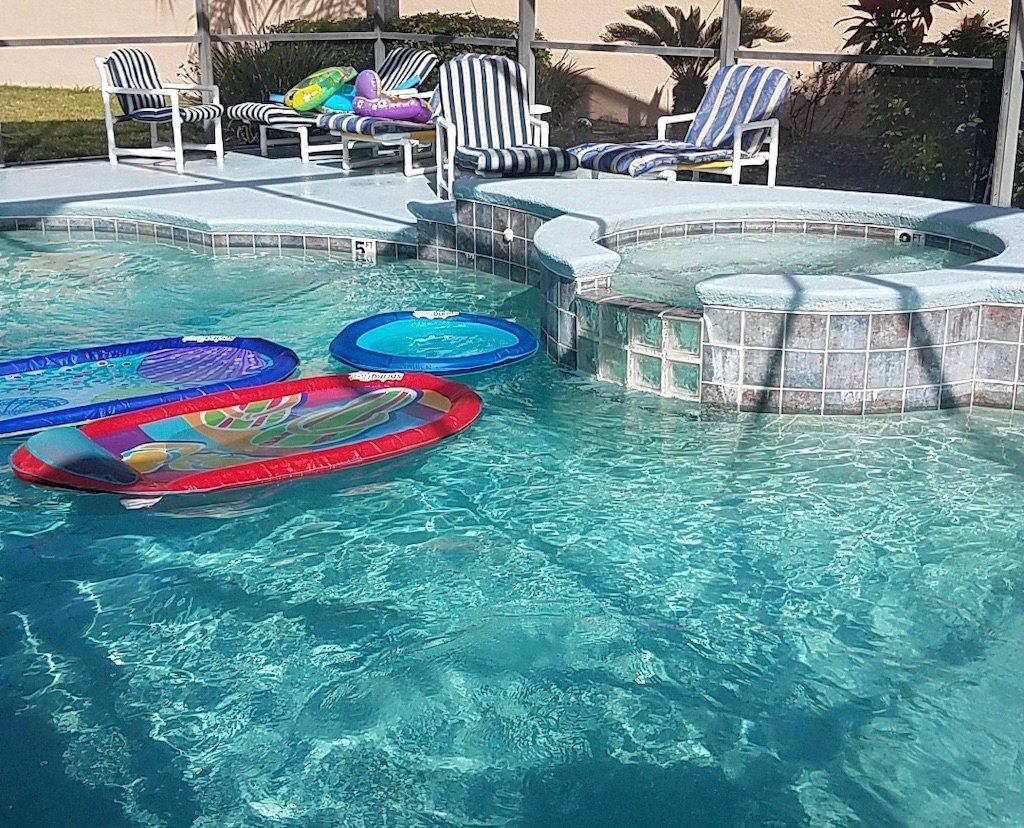 pool floats in a pool