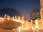 the bean in dark lit up with lights