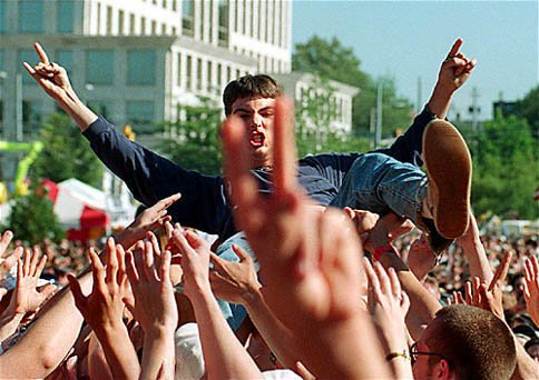 Crowd surfer at Midtown Music Festival