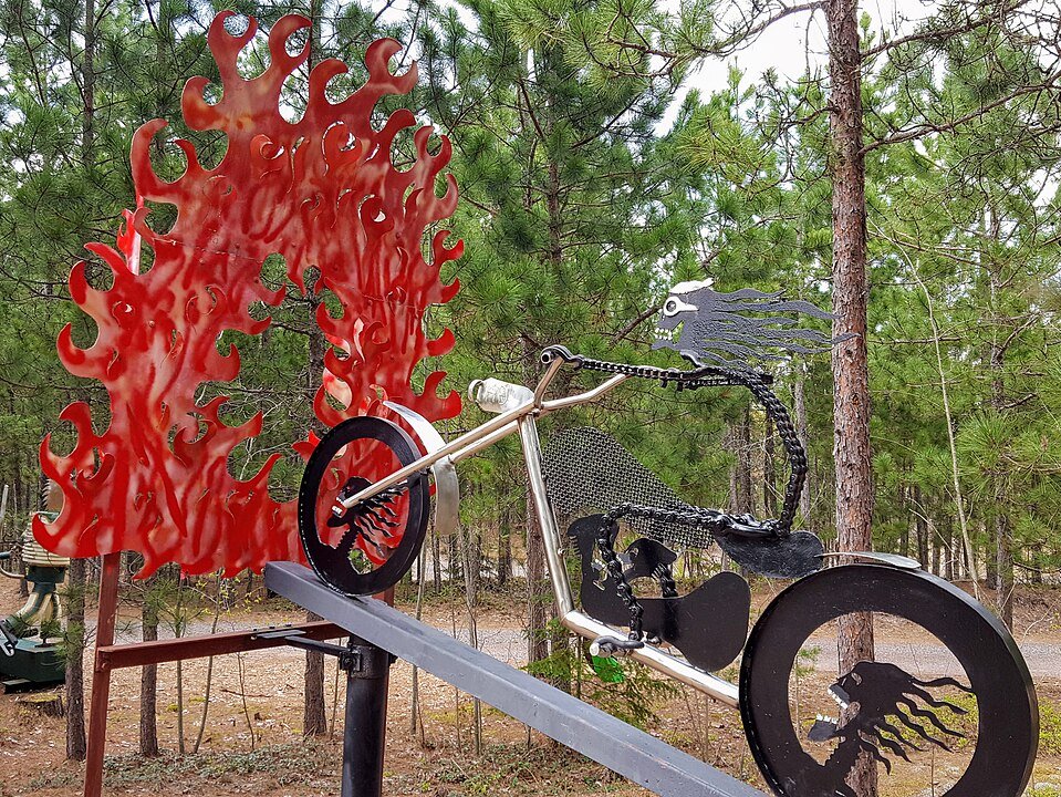 skeleton on a motorcycle