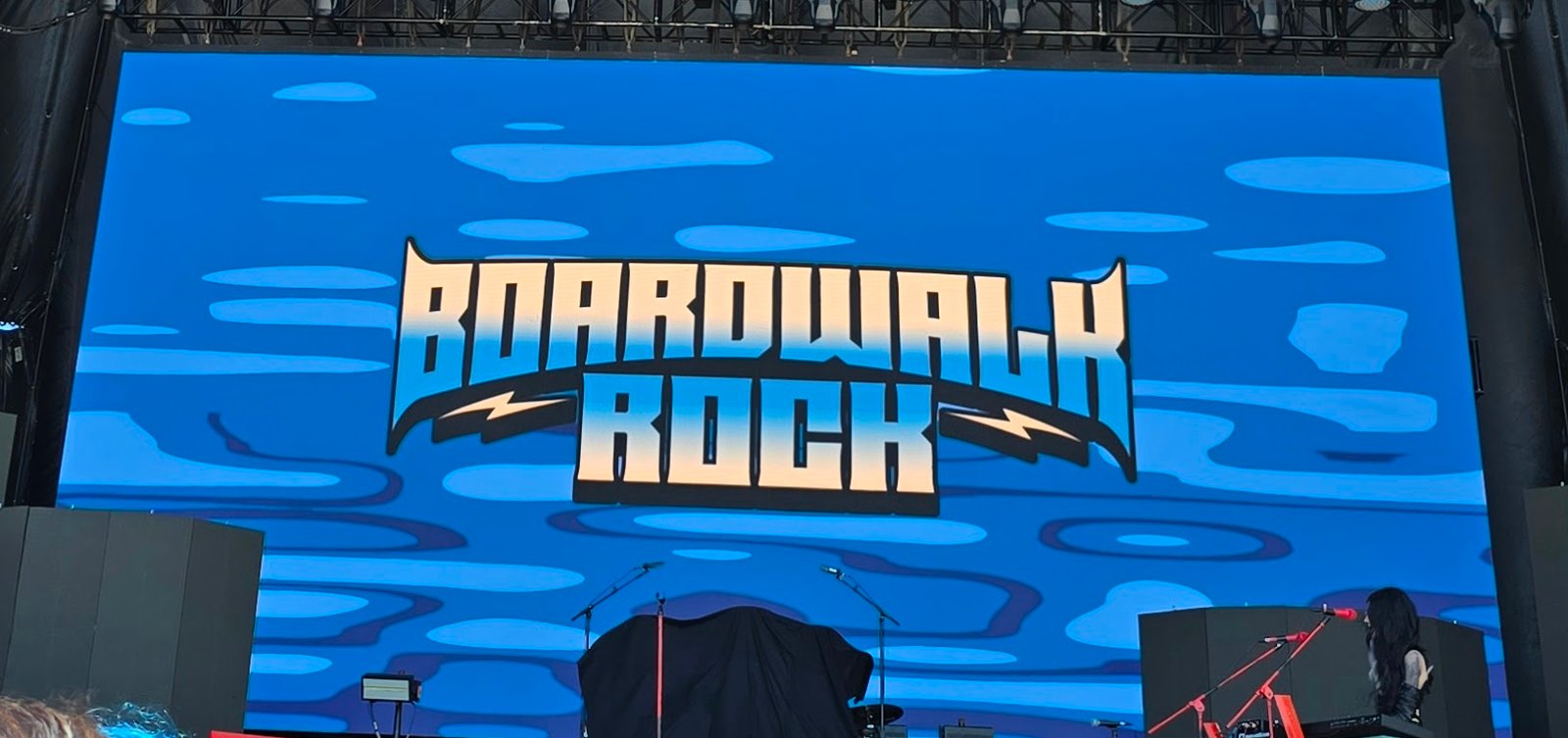 Boardwalk Rock sign on stage 2025 Ocean City