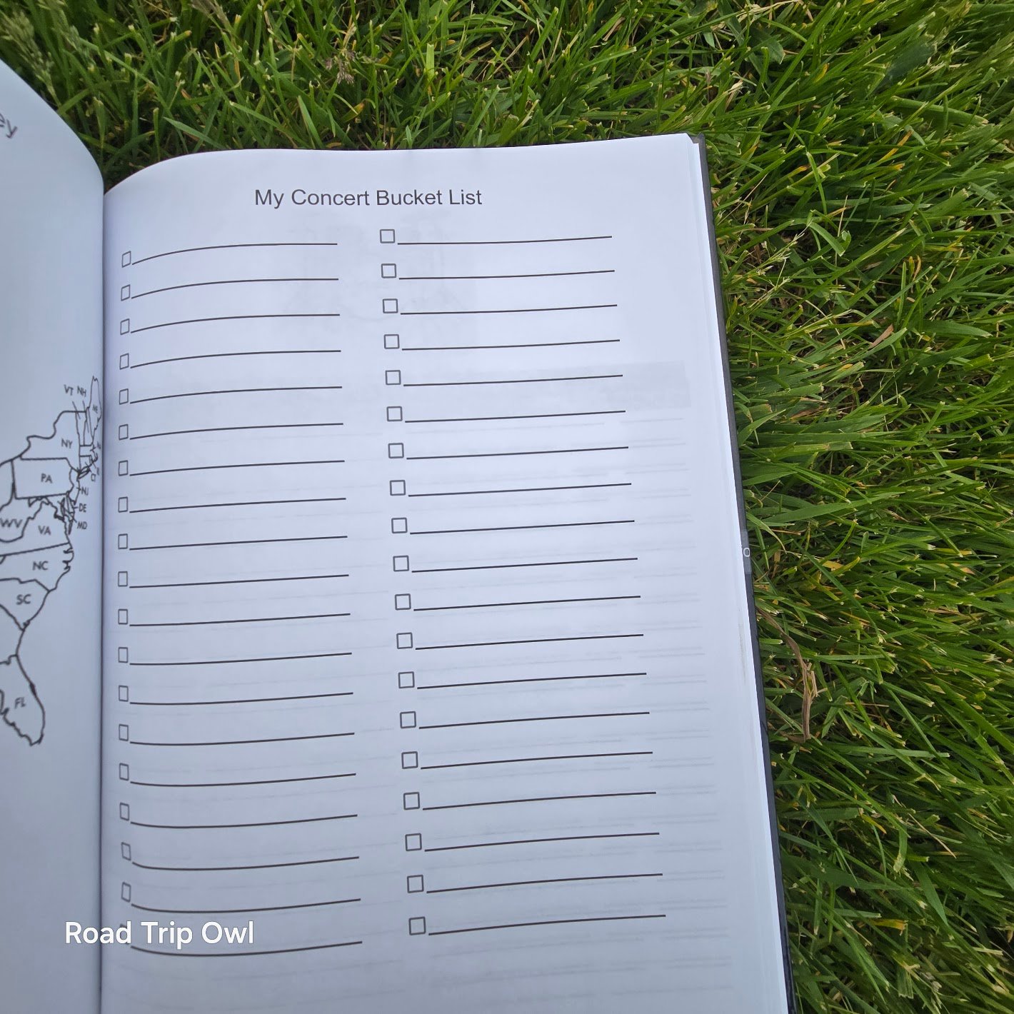 State by State concert tracking journal concert bucket list