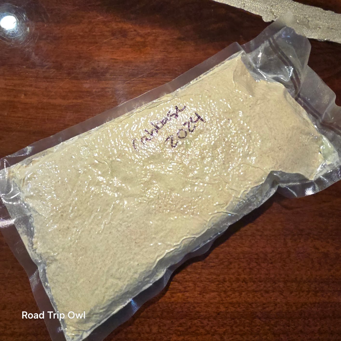 Dehydrated cabbage powder vacuum sealed for long-term garden harvest storage