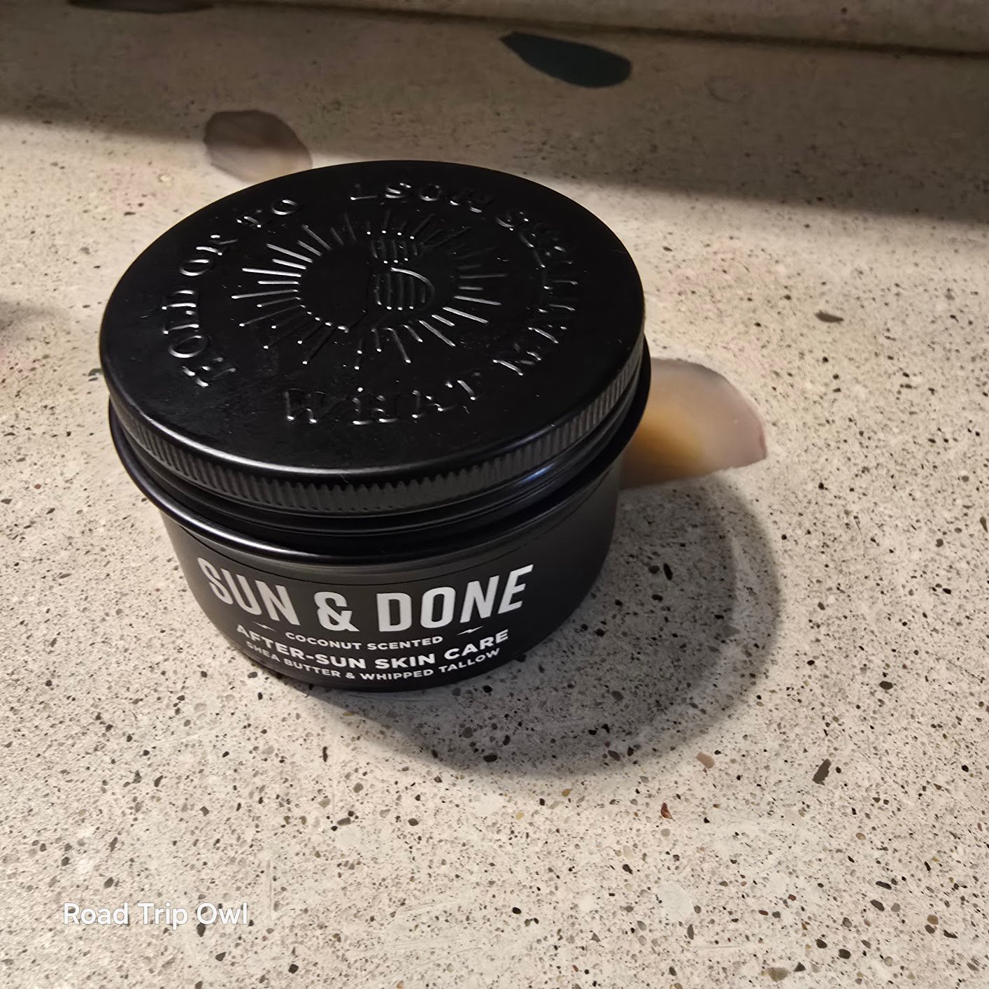 Pilotfish Sun & Done clean after-sun skin care jar with shea butter and whipped tallow formula