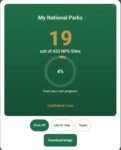 Interactive tracker map for checking off visited U.S. National Parks and NPS sites