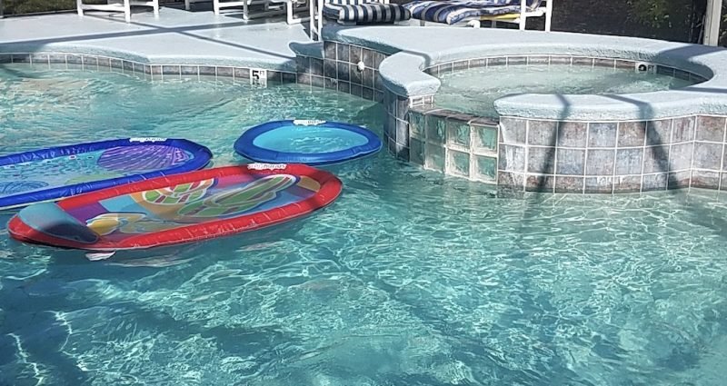 pool floats in a pool